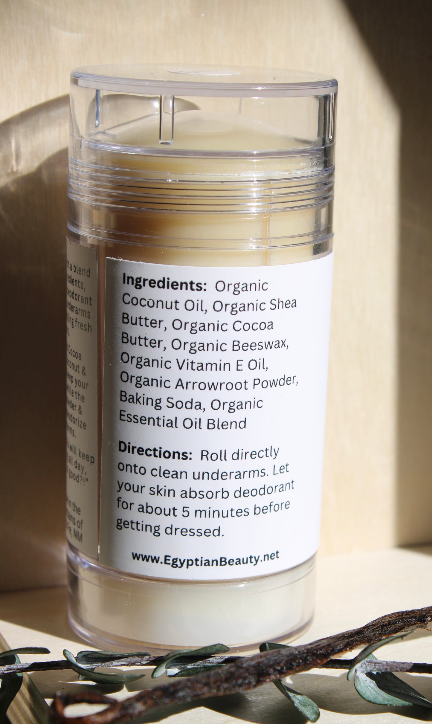 Organic Natural Deodorant 2.5 oz