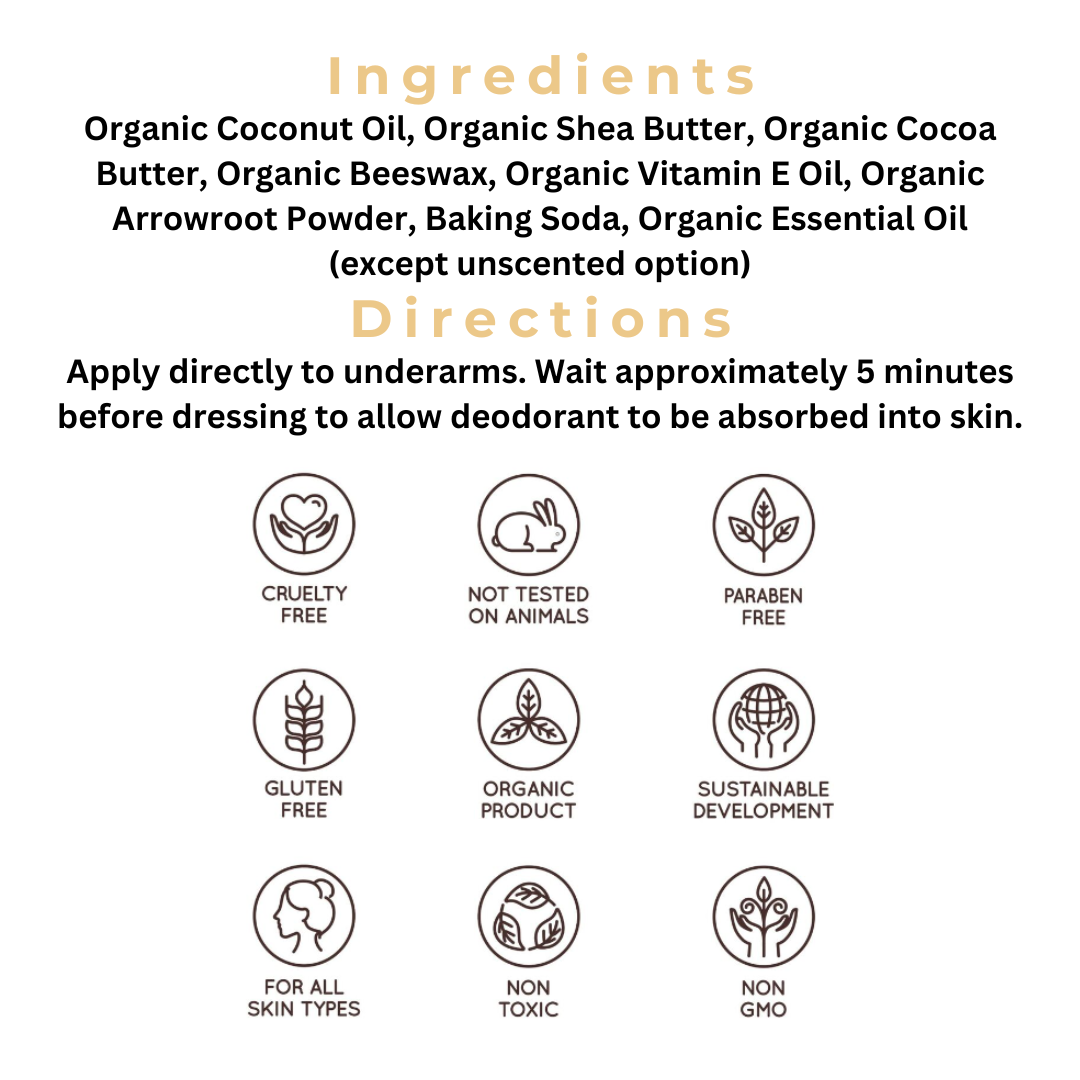 Organic Natural Deodorant 2.5 oz